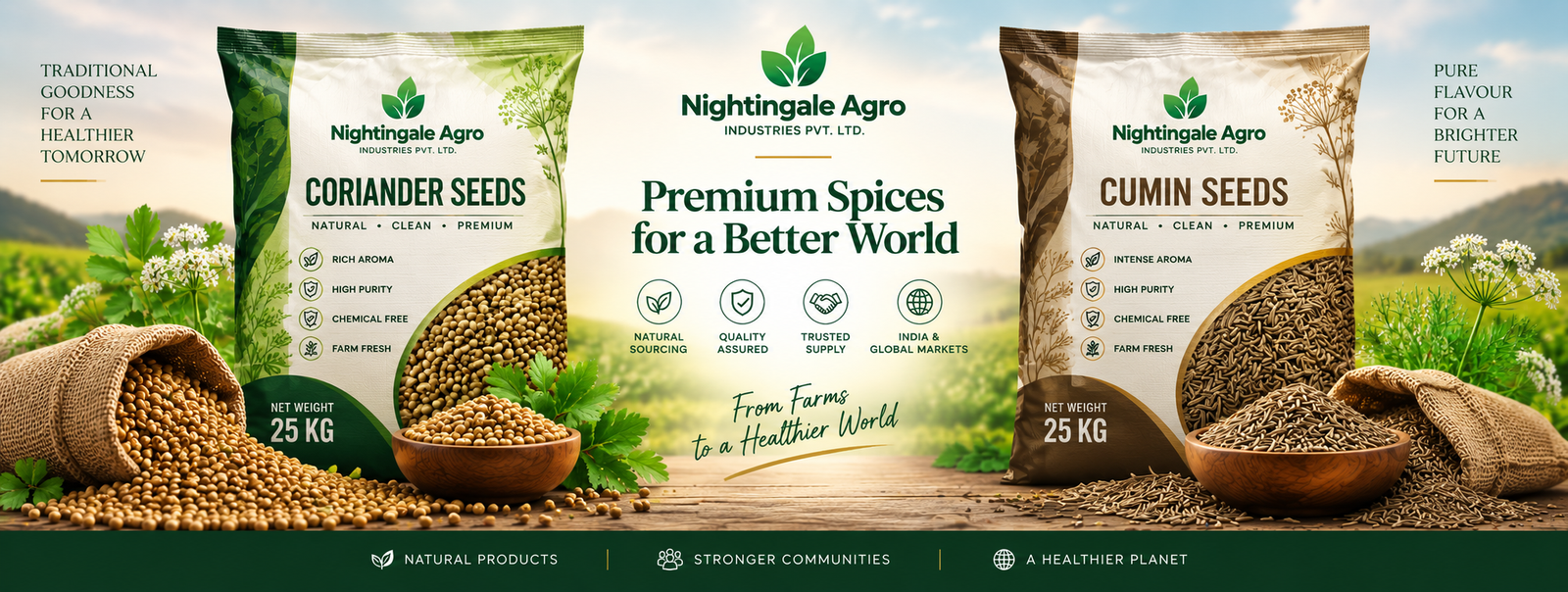 Nightingale Agro agricultural products banner